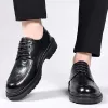 Primavera de oficina para cuero alto negro marrón al aire libre de ropa casual resistente a la moda plataforma oxfords zapatos b platm oxds