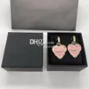 Delicate Stud Chic Heart Shaped Eardrop Trendy Diamond Earrings Party Gift With Box