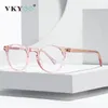 Vicky okrągły niebieski lekki odczyt ramy oka glasse do retro plastikowe oprawki przeciwbloseczne okulary 240119