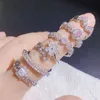 Light Luxury Micro Inlaid Minimalist Ring Irregular Zirconia Partial Opening Index Finger Rings Fashionable Mix Styles