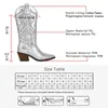 GOGD Fashion Women Cowboy Short Ankle Boots for Women Chunky Heel Cowgirl Boots Embroidered Mid Calf Western Boots 240130