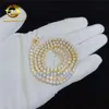 Prezzo di fabbrica Collana in oro bianco giallo con diamanti 10 carati 3 mm 18 "20" 22 "Catena da tennis VVS Moissanite certificata GRA