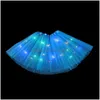 Autres événements Fournitures de fête Festival Enfant LED Tutu Robe Glow Light-Emitting Demi-longueur Gaze Jupe Lumière Halloween Noël Gir Dhcgu