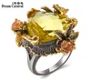 DreamCarnival 1989 Highly Recommend Selling Women Rings Genuine Radian Cut Golden Color Zirconia Ring Party Jewelry WA116668990717