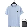 Stones Island T-shirt été homme respirant lettre ample imprimé amoureux rue mode universitaire mode 100% coton T-shirt c1