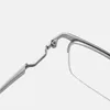 Solglasögon ramar Pure Titanium Business Semi Rimless Glasses Frame For Men Rectangle Optical Myopia Gereglasses Male Half Frameless glasögon