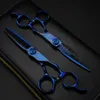 Professional 6 '' Upscale scissor Blue Damascus hair scissors haircut thinning barber tools cutting shears Hairdressing 240126