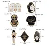 7pcsset Hard Enamel Pins Goth Punk Skull Bról Lapel Pin Halloween Pin Button Biżuter