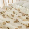 Swaddling Born Thermal Soft Winter Solid Bedding Set Cotton Quilt Spädbarn 240127