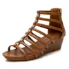 Sandals Summer Vintage Roman Shoes For Women Hollow Out Design Wedges High Heels Narrow Band Sandalias De Mujer Comfort Zapatos