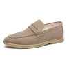 Style décontracté en daim Spring British British Breathable Comfort Slip on Mens Wedding Wedding Fashion Men Lazy Shoes Brand Fashi