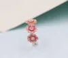 2020 NEW SPRING 100 925 Sterling Silver European Rose Gold Pink Daisy Flower Emamel Trio Ring for Women Jewelry98346156258853