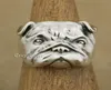 Linion 925 STERLING Gümüş Sevimli Shar Pei Charms Köpek Ring TA33 ABD Boyutu 7 - 156894072