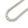 Aaa Gems Ouro Branco Vermeil Tamanho Graduado 3,5mm Vvs Moissanite Diamante Colar de Corrente de Tênis para Mulheres