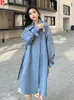 Corean Breastted Lace Up Trench Long Trench Coats Elegant Woman Jackets High Grade Primavera Chaquetas 240123