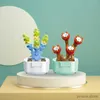 Blocchi Succulente Blocco da costruzione assemblaggio pianta bouquet giocattolo per bambini in vaso modello di decorazione creativa