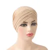 Ethnic Clothing Cross Turban Women Muslim Hijab Inner Cap Chemo Stretch Head Scarf Islamic Beanie Bonnet Solid Color Hair Loss Covers