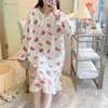 Mulheres sleepwear manga bonito quente inverno nightgowns 2024 plus longo nightdress mulheres veludo noite tamanho vestido para flanela coral 5xl grosso