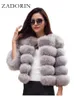 Zadorin S-5XL 밍크 코트 가을 겨울 푹신한 검은 모피 모피 코트 여성 우아한 두꺼운 따뜻한 가짜 모피 자켓을위한 240125