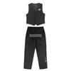 Hip Hop Suit Locking Vest Machine Dance Clothing Vest + Pants Popping Street Dance Performance Suit Men Street Dance Stage Suits