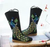 2024 Designer Women Tall Boots Fashion Knee Cotton Boot Black Red Size EUR 36-40