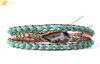 CSJA EPACKET US Natural Turquoise Gemstone Mala Pärlor Armband Agate Slice Geode Armband Charms Boho Wrap smycken för WOM1913583