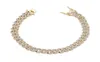 Женские браслеты, ювелирные изделия, ширина 8 мм, 18-каратное золото, родиевое покрытие, кубинские браслеты-цепочки, роскошные блестящие браслеты с цирконом2939670