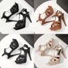 10cm 14cm Kadın Yüksek Topuklu Elbise Ayakkabı Tasarımcısı Gerçek Deri Pompalar 10/14 cm Lady Sandals Düğün Siyah Kutu No23