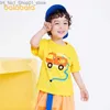 Tシャツバラバラ幼児2023ボーイTシャツショートスリーブプリントトップサマー新しい快適なトレンディコットンTシャツQ240218