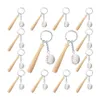 Schlüsselanhänger 16 Stück Mini-Baseball-Schlüsselanhänger mit Holzschläger für Sport-Themenparty, Team-Souvenir, Athleten, Belohnungen, Gefälligkeiten273x