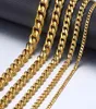 Necklaces Mens Stainless Steel Gold Curb Cuban Link Chain Necklace for Men Jewelry Gifts 311mm Hknm1561328301