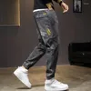 Men's Jeans Trousers Harem Man Cowboy Pants Black With Print Cargo Luxury In Plus Size Harajuku Designer Soft 2024 Fashion