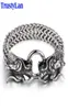 Trustylan Bracciale da uomo vintage in acciaio inossidabile Cool Double Dragon Head Accessorio per gioielli maschili Cool Mens Bangle Bangle 225mm Y194765718