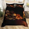 Bedding sets Duvet Cover Set Black Skull Skeleton/Paisley Floral Gothic Luxury Soft Bedding Set Comforter Cover Halloween DecorQueen Size T240218