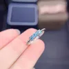 Cluster Ringe EST Mode Blauer Topas Edelstein Ring für Frauen Feiner Schmuck Echt 925 Silber Natürlicher Edelstein Mädchen Geburtstag Datum Geschenk