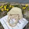 Totes 2024 New Straw Bag Portable Cute Korean Style All-ma Small Basket Sopping Purse Summer Cool RetroH24218