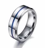 8mm Thin Blue Line Men Custom Logo Tungsten Ring Wedding Band Jewelry59254717993431