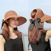 Cappelli a tesa larga 2024 Moda Visiera da sole Crochet Picnic Beach Protezione UV Capesante Cap per cappelli da donna estivi all'aperto