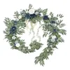 Flores decorativas guirlanda de eucalipto artificial para decoração de festa arranjo de porta de arco de casamento