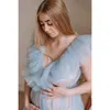 Perspective Tulle maternity dress Maternity gown see through Maternity dress Grey gown Blue matternity dress Pregnant gown Pregnant dress Maternity photos