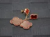 Gland boucle d'oreille femmes quatre feuilles goujons femme fête Rose doré boucles d'oreilles 1159866