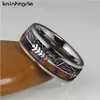 Bague en carbure de tungstène avec incrustation de Texture Unique en bois météoritekoa noir pour 8mm hommes femmes mariage dôme argenté poli 240119