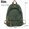 School Bags Women Cotton Canvas Student Men Bookbag Travel Backpack Fashion Rucksack For Teenage Girls Boys Bag Gift Khaki Green