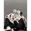 Y2k anime hoodie överdimensionerad spindel mönster handduk broderad zip upp harajuku hip hop länge ärm full tröja 240123