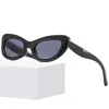 Sunglasses 2024 Personality Retro Cat Eye Versatile Sun Glasses Minimalist Style Walking Show Street Shooting Female