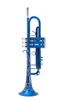 Nieuwe collectie Bb-trompet Hoge kwaliteit rood-blauwe scrub-trompet Messing muziekinstrumenten Composiettype trompet