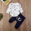 Kläder sätter Ruewey Pant Baby Boys Kläder Spädbarn Topp och botten för barn Fox Print Muslin Suit Items Grupper