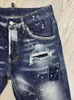 Jeans pour hommes Tendance de la mode Trou décontracté Peint à la bombe Short de rue MotoBiker Slim Fit Denim D10-1