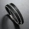 Charmearmbanden Mode lederen armband Heren Vol Strass Gepersonaliseerde Dragende Magnetische Gesp Sieraden