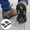 10 Studs Anti Skid Ice Gripper Spike Winter Climbing Antislip Snow Spikes Grips Cleats Over Shoes täcker Crampon 240125